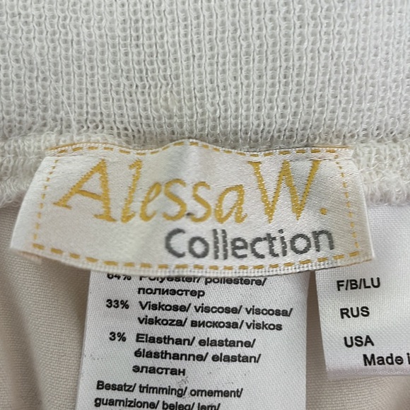 Alessa W. Collection Women’s Pull-On Cuffed Pants Cream 12P - Picture 4 of 5